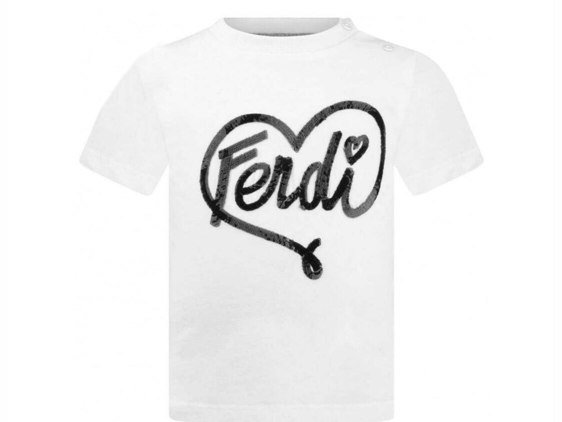 Fendi ハート ロゴ Tシャツ ホワイト | Regina00