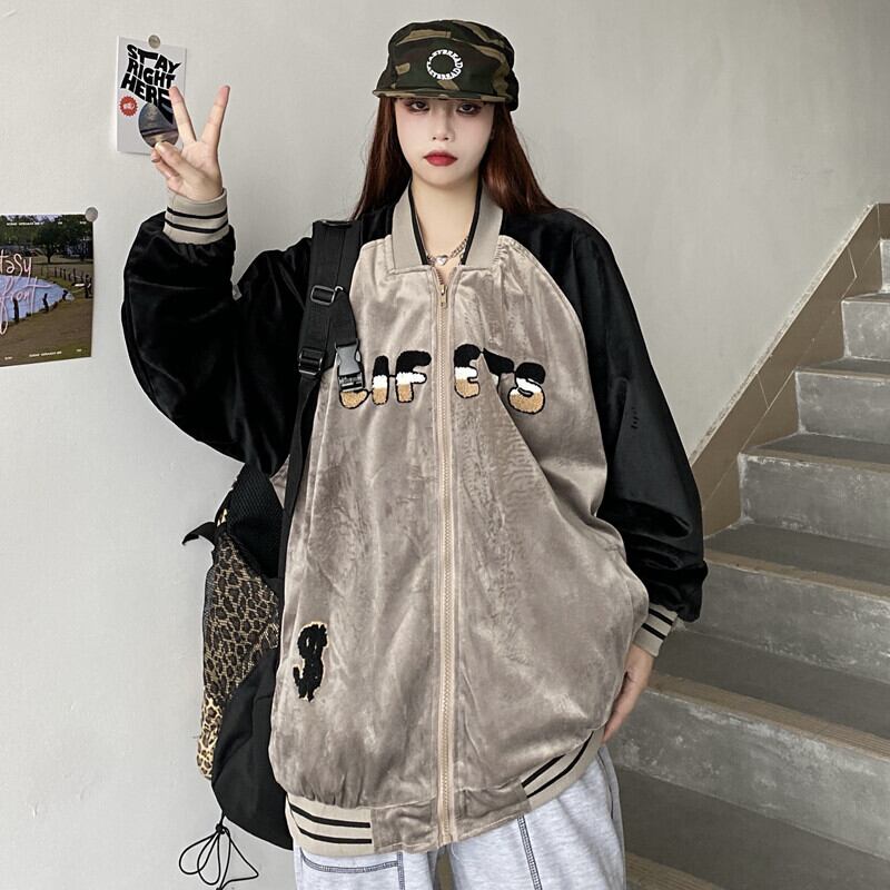 スタイルオータムジャケット レディーススプリングルーズカジュアルスタンダードベルベット レトロ 春物 秋物 ケッペル54478019421