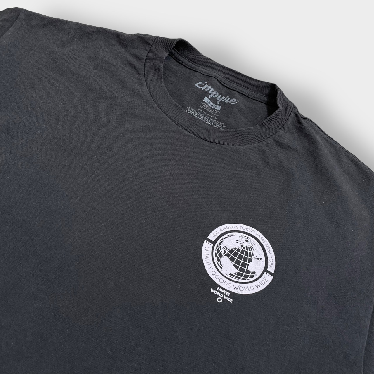 【EMPYRE】ワンポイントロゴ プリント Tシャツ バックプリント L MEXICO製 半袖 夏物 US古着