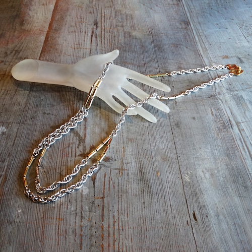「Pierre Cardin」vintage double strand chain long necklace