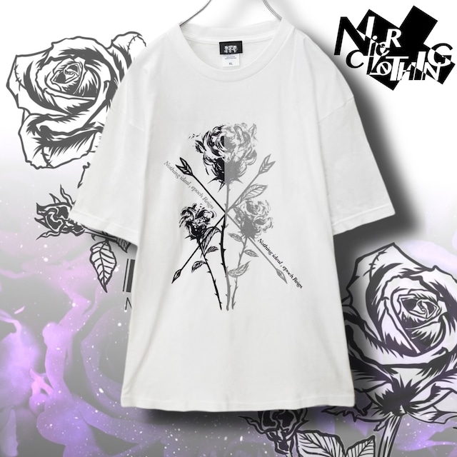 《4月限定価格》ROSE PRINT WHITE CUTSEW