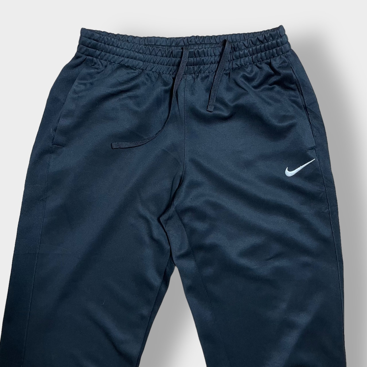 NIKE トラックパンツ ジャージ スウッシュ 刺繍 ロゴ 黒 ユニセックス バックポケット ナイキ 古着