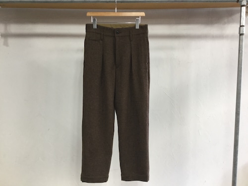 H UNIT STORE LABEL"TWEED WIDE TROUSERS BROWN"