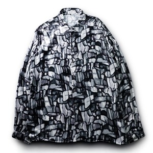 "GIANNI VERSACE" vintage velvet whole pattern shirt "made in ITALY"