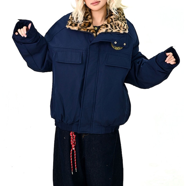 レオパードエッジボリュームストリートジャケット 2col R01205