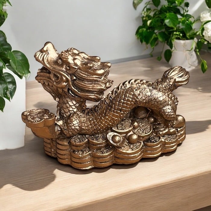 龍 カエル 金 ドラゴン 4本爪 置物 財運 金運アップ 開運 幸運 招福