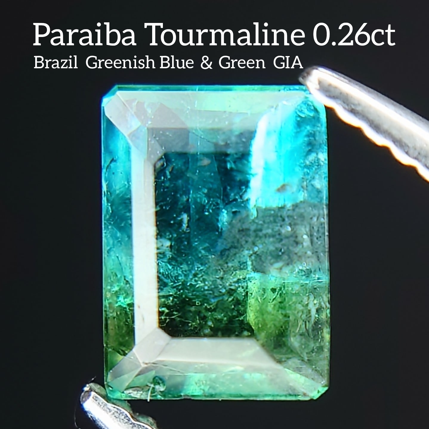 極希少 Paraiba Tourmaline Brazil【Zoned Greenish Blue＆Green】0.26