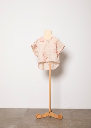 【21SS】folkmade(フォークメイド) face print blouse ブラウス beige（S/M/L）