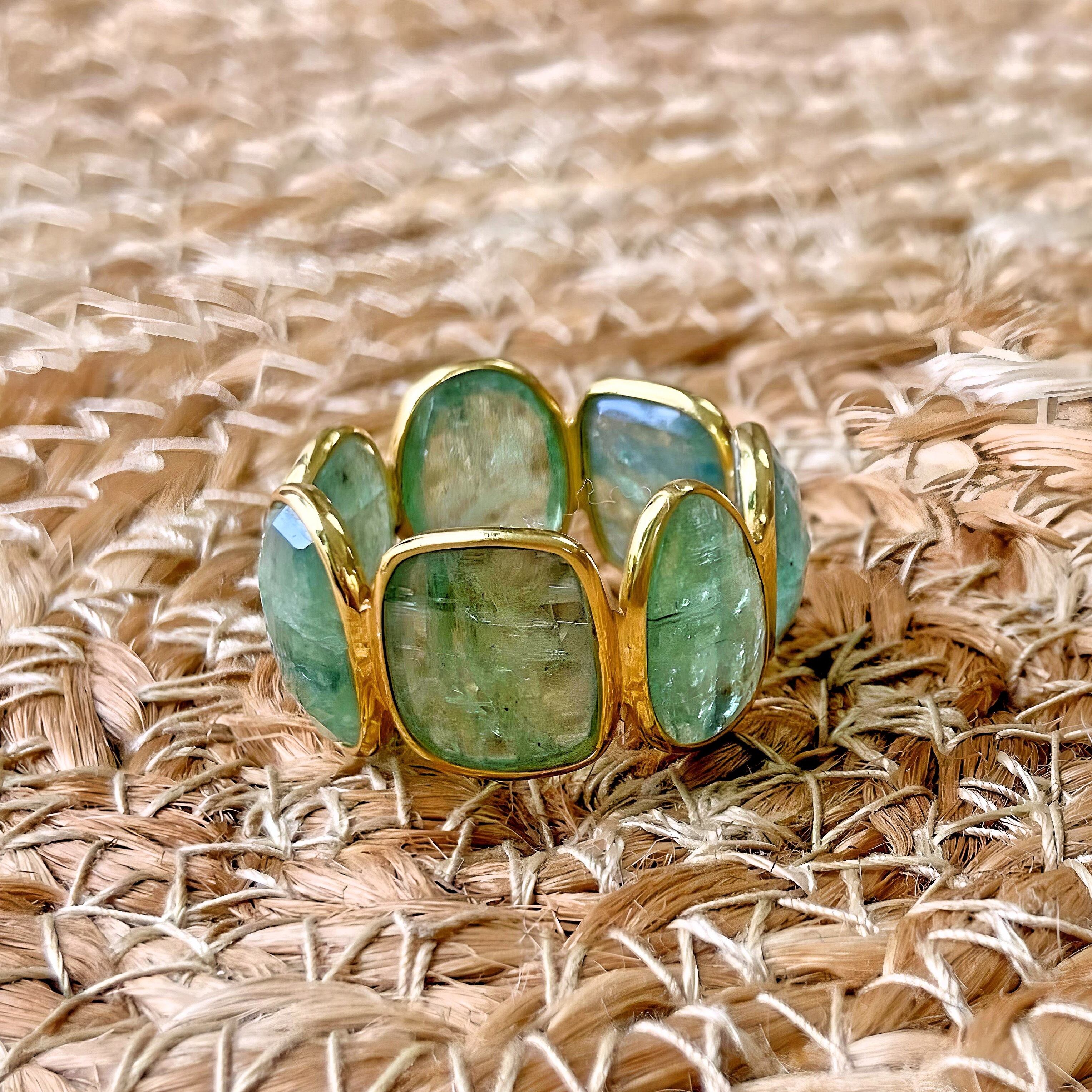 ミントカイヤナイト フルエタニティリング オーバル | PRIYA jewelry