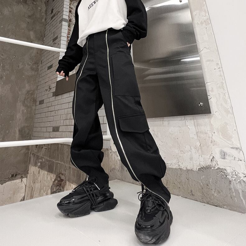 Left★MEN'S ジッパーカーゴパンツ_2色 ジッパーデザイン カーゴパンツ 2カラー LB1074 | LIBERD / リベルド