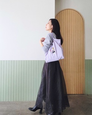 【11/30まで】Sweet_刺繍エアリー トートバッグ