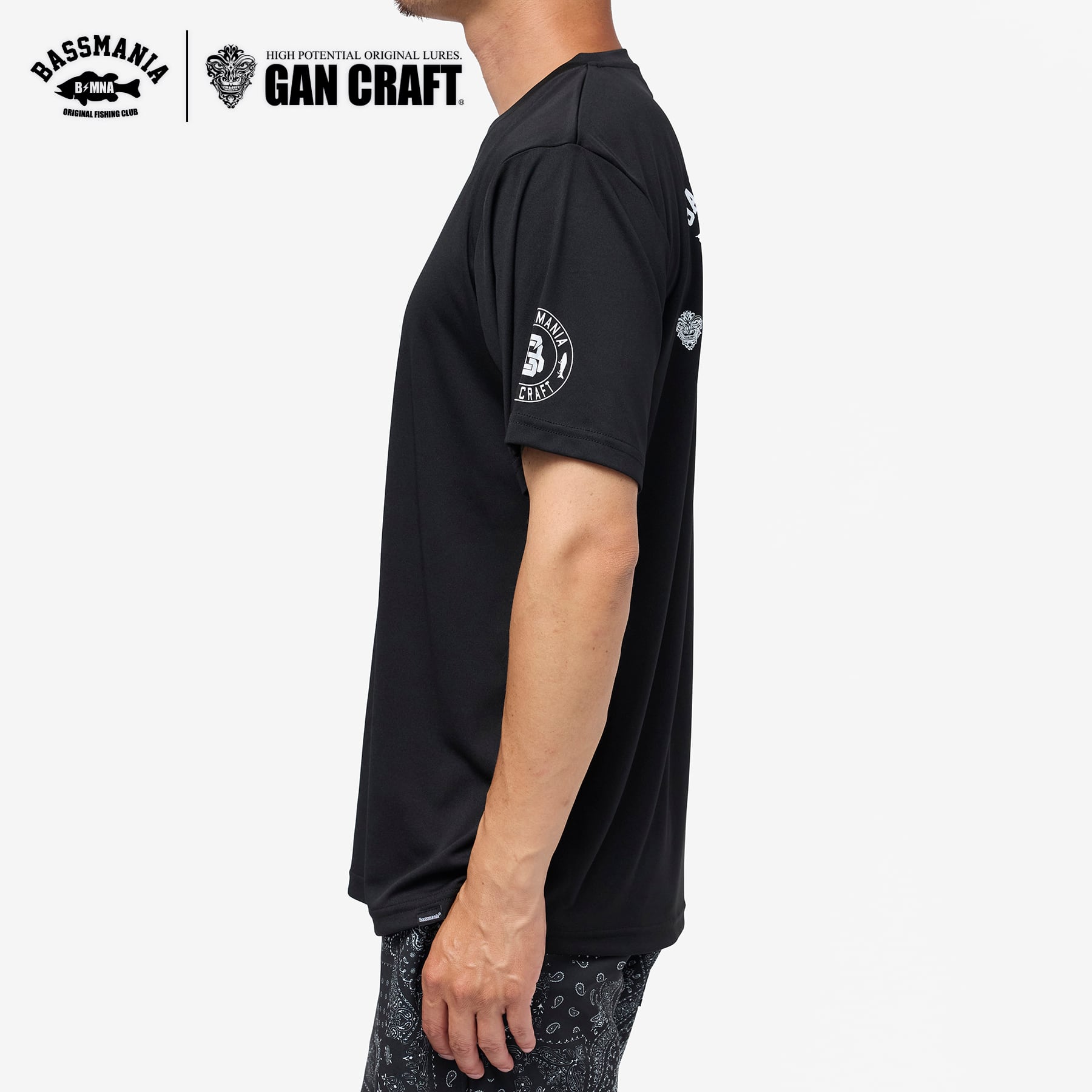 GANCRAFT×BASSMANIA】GANMANIA LOGO ドライTシャツ ［BLK］ | bassmania.jp