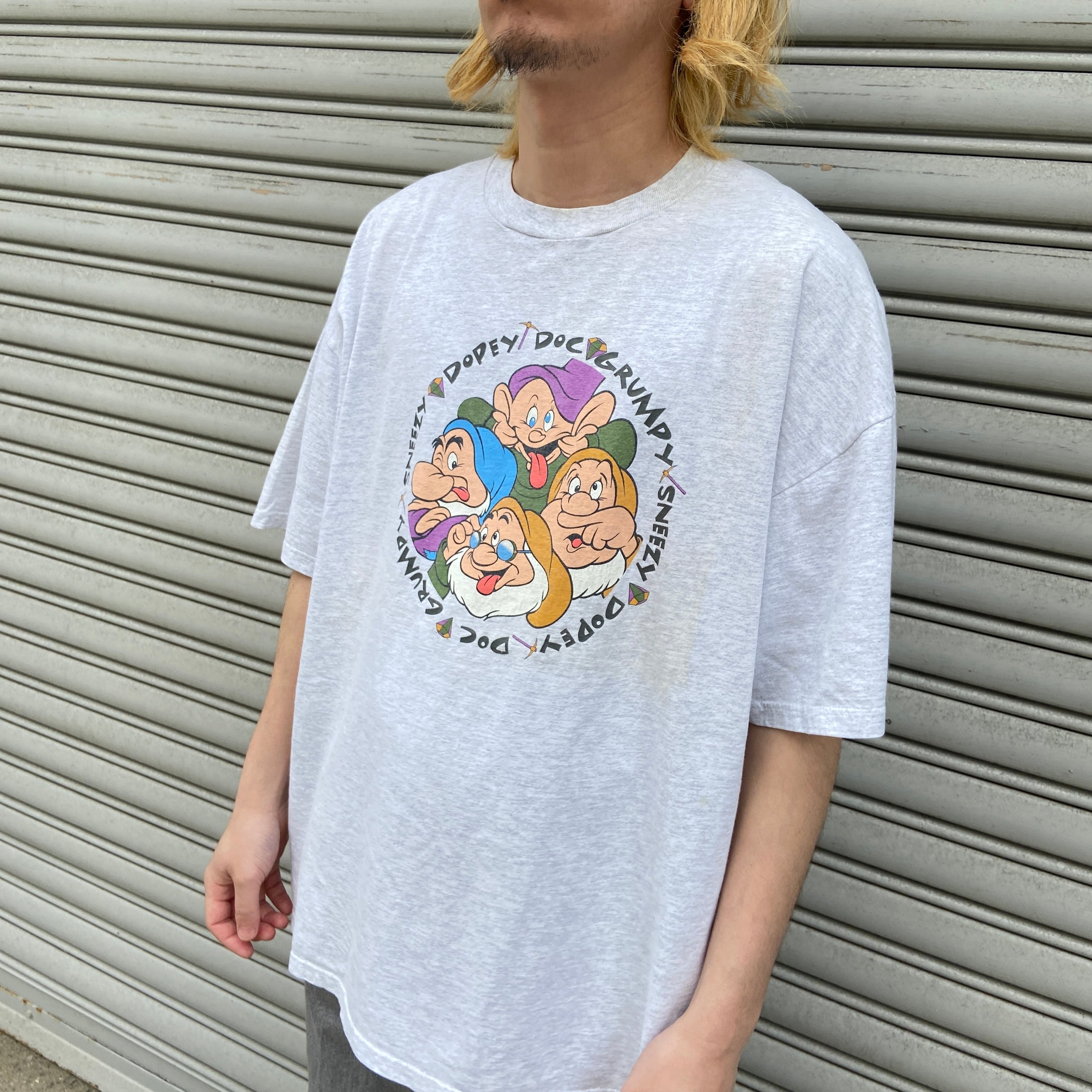 90s USA製 Disney 7人の小人 キャラクタープリントTシャツ XXL | 古着