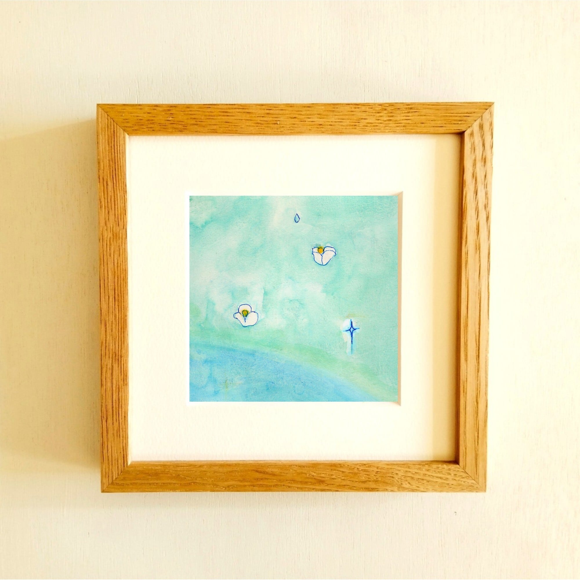 イラスト｜原画「青い星」 ※18角額縁入り 水彩 アクリル 絵画 | 絵と