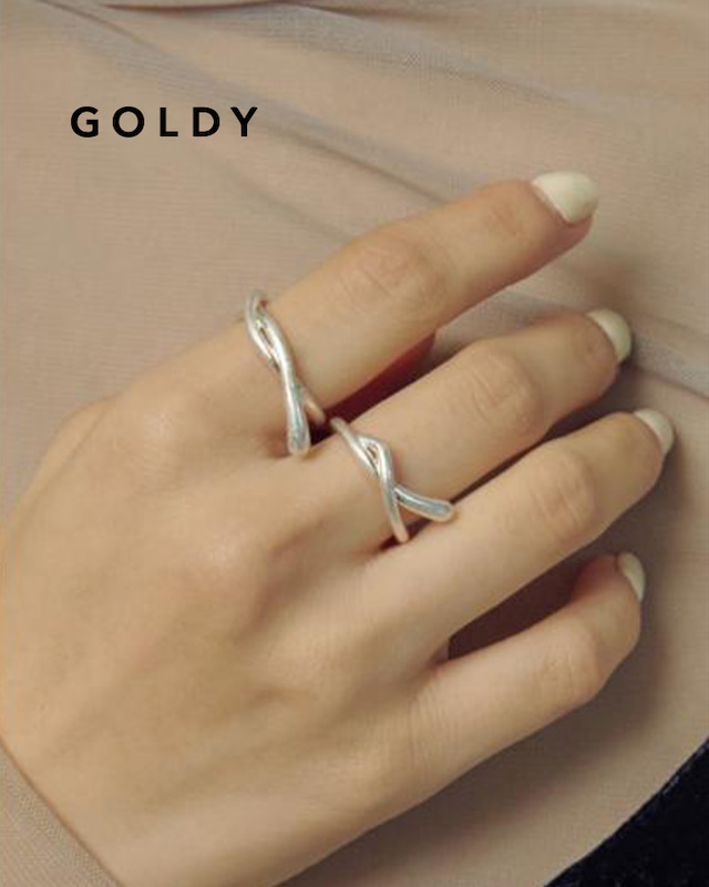 GOLDY/ゴールディ/ダブル クロス ライン セットリング/アクセサリー/5231202【追跡可能メール便180円】