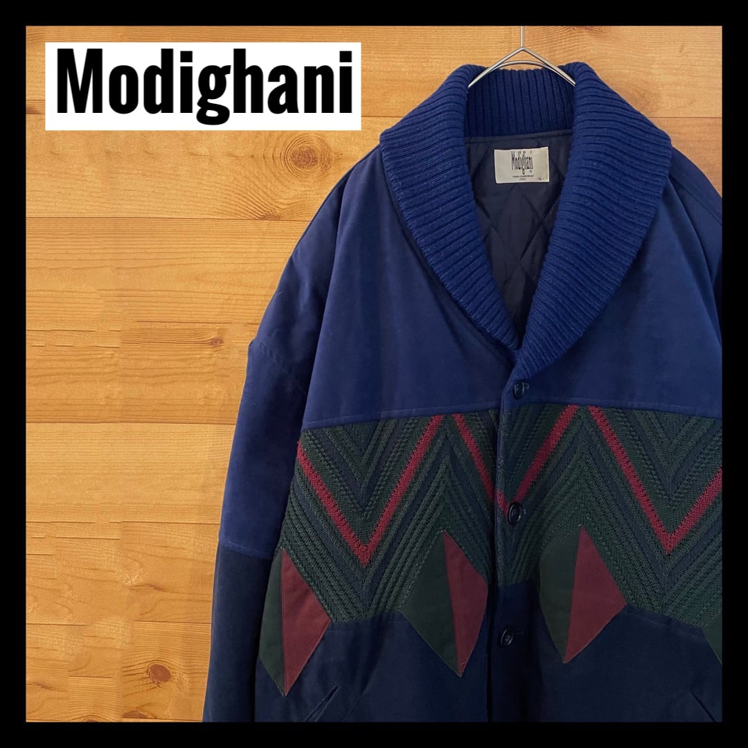 Modigliani】ジャケット ブルゾン 切替 ウール ベロア レトロ 古着