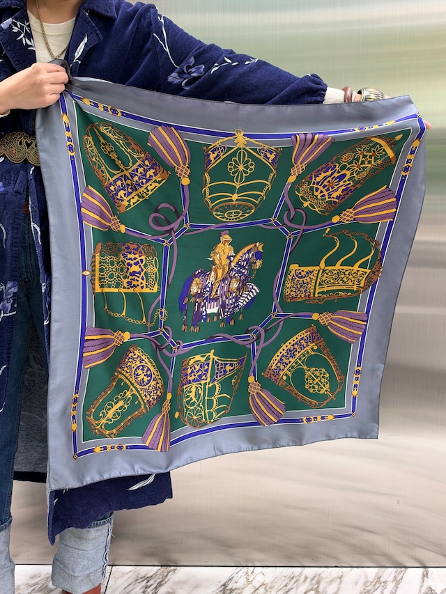 80s tassel poly scarf ( ヴィンテージ タッセル ポリ スカーフ )