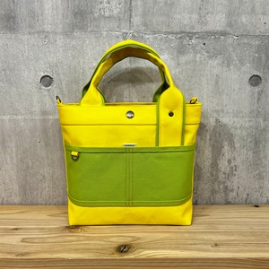 当店人気No.1.▽Bi Color Tote "M"【イエロー×ライム】