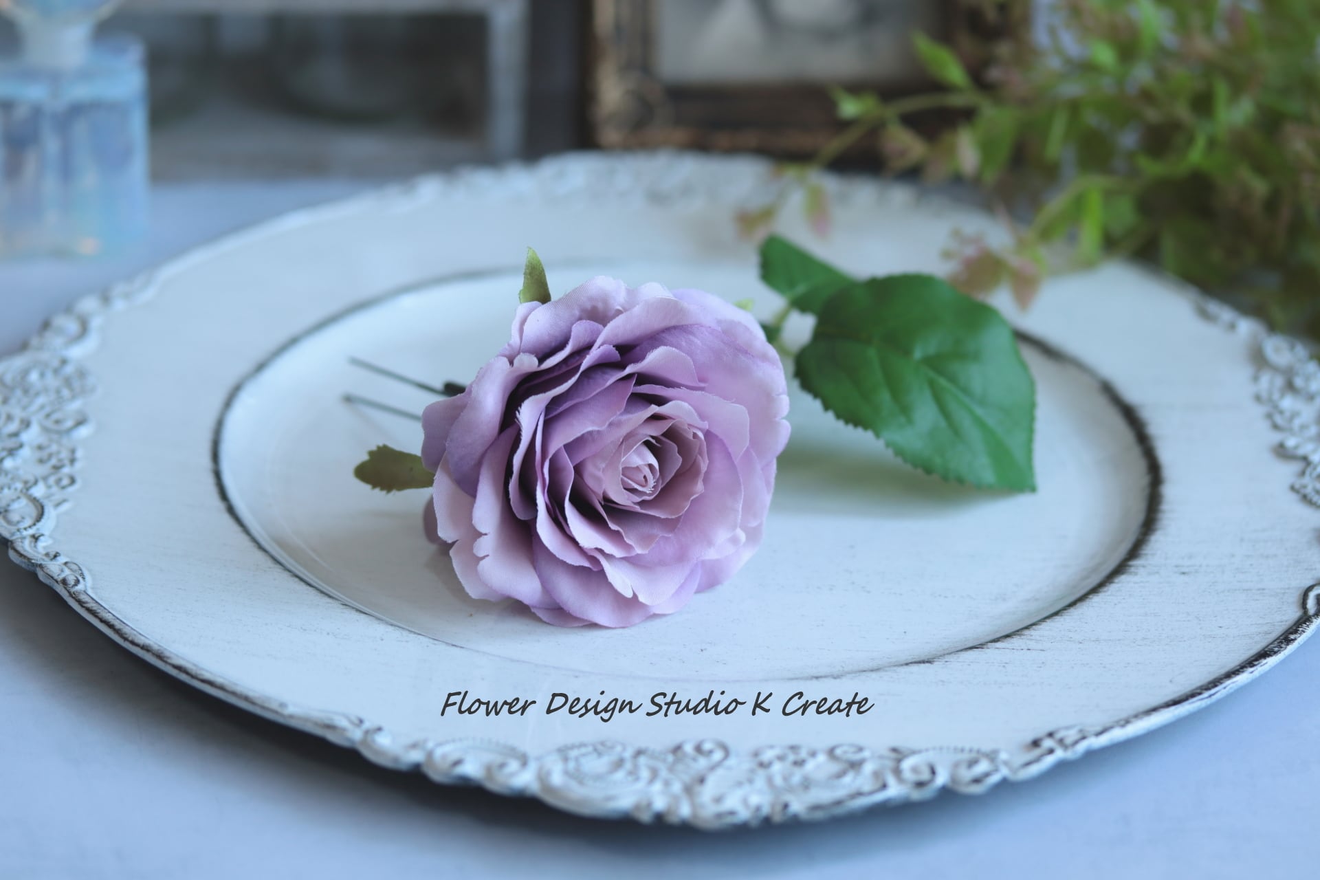 ラベンダーカラーのふわふわ薔薇刺繍5センチパッチンピン ラベンダーカラーのふわふわ薔薇刺繍5センチパッチンピン 【公式通販】