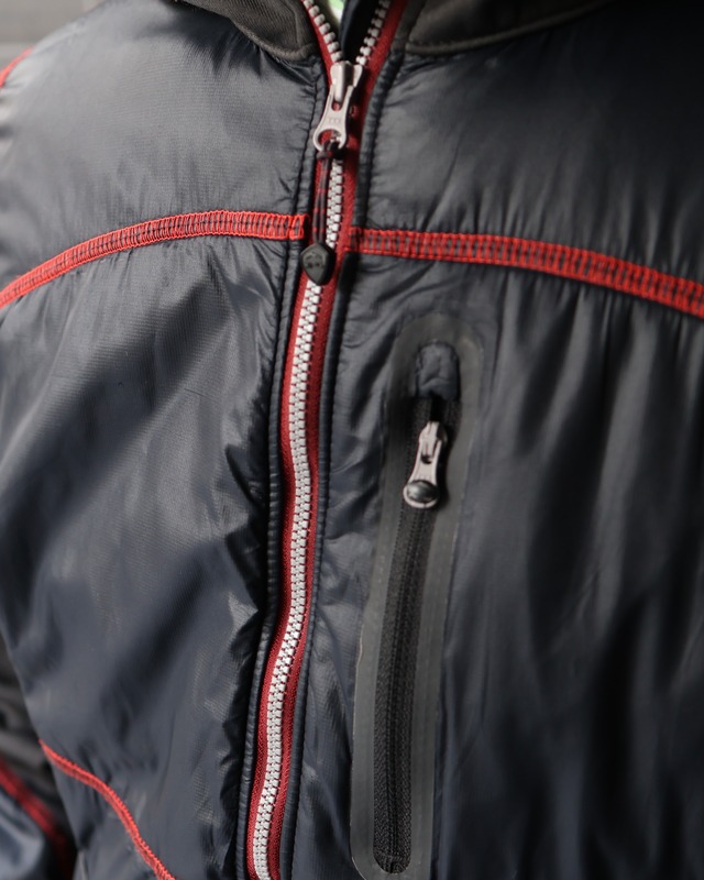 Nylon thumbhole zip hoodie