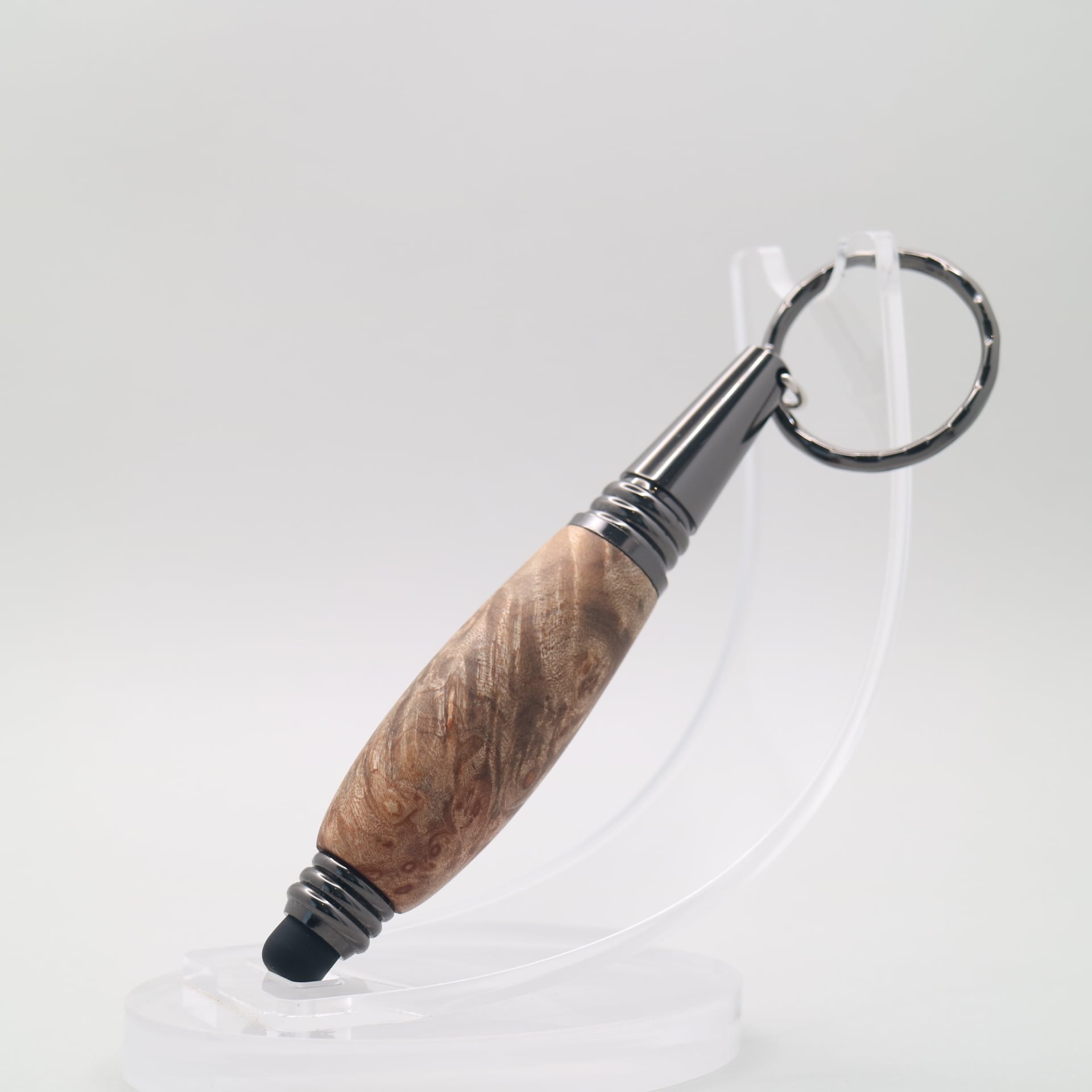 メープル瘤 木軸キーホルダー|250907 ボールペン・スタイラスタッチペン