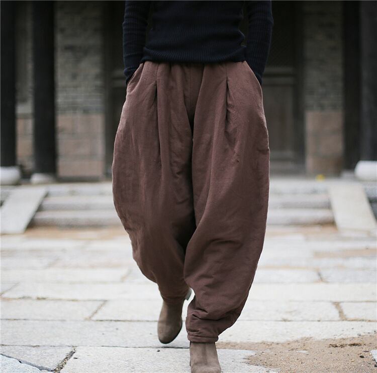 ウィンタープリーツパンツ コットン 冬物 Yiranxuaディースワード66394881927