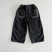 エリーモリー / ELLY MOLLY / ラインワーク裏起毛デニムパンツ / 韓国子供服 / キッズ / 26winter〖取寄〗*5~11号*
