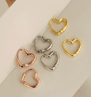 New color Rose 登場! 18k mini heart pierce【 2color 】No.P027