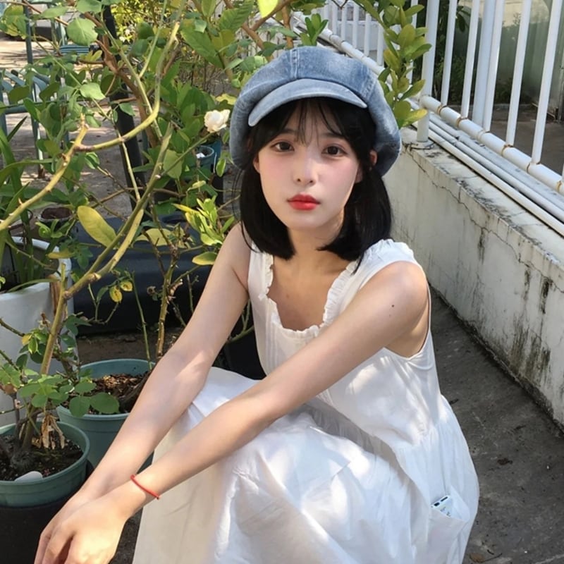 レディース キャスケット デニム帽子 レディース帽子 八角形帽子