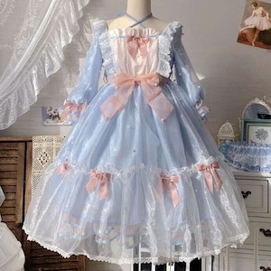 甘ロリ♡全2カラー クロスネックチュールワンピース wanpi163★ 甘ロリ♡全2カラー クロスネックチュールワンピース wanpi163★