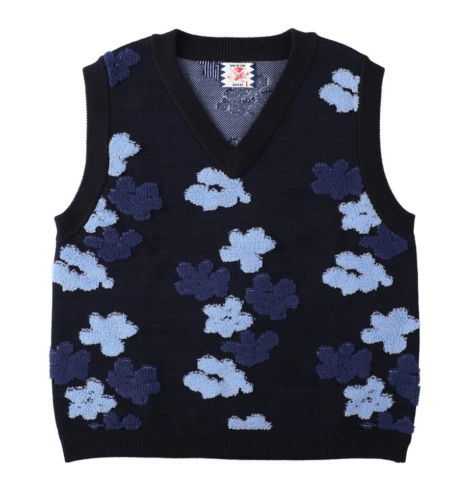 SON OF THE CHEESE サノバチーズ Flower Pattern Knit Vest SC2410 