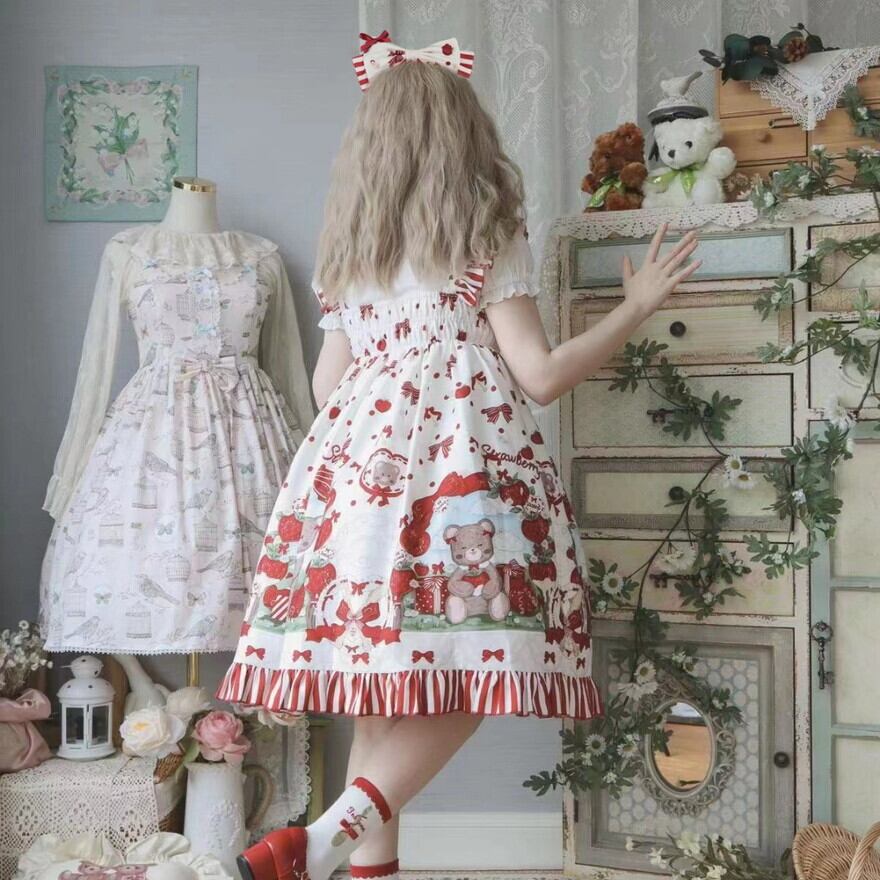 SEASONZ ゆめかわ ジャンパースカート メイド服 エプロン くまちゃん