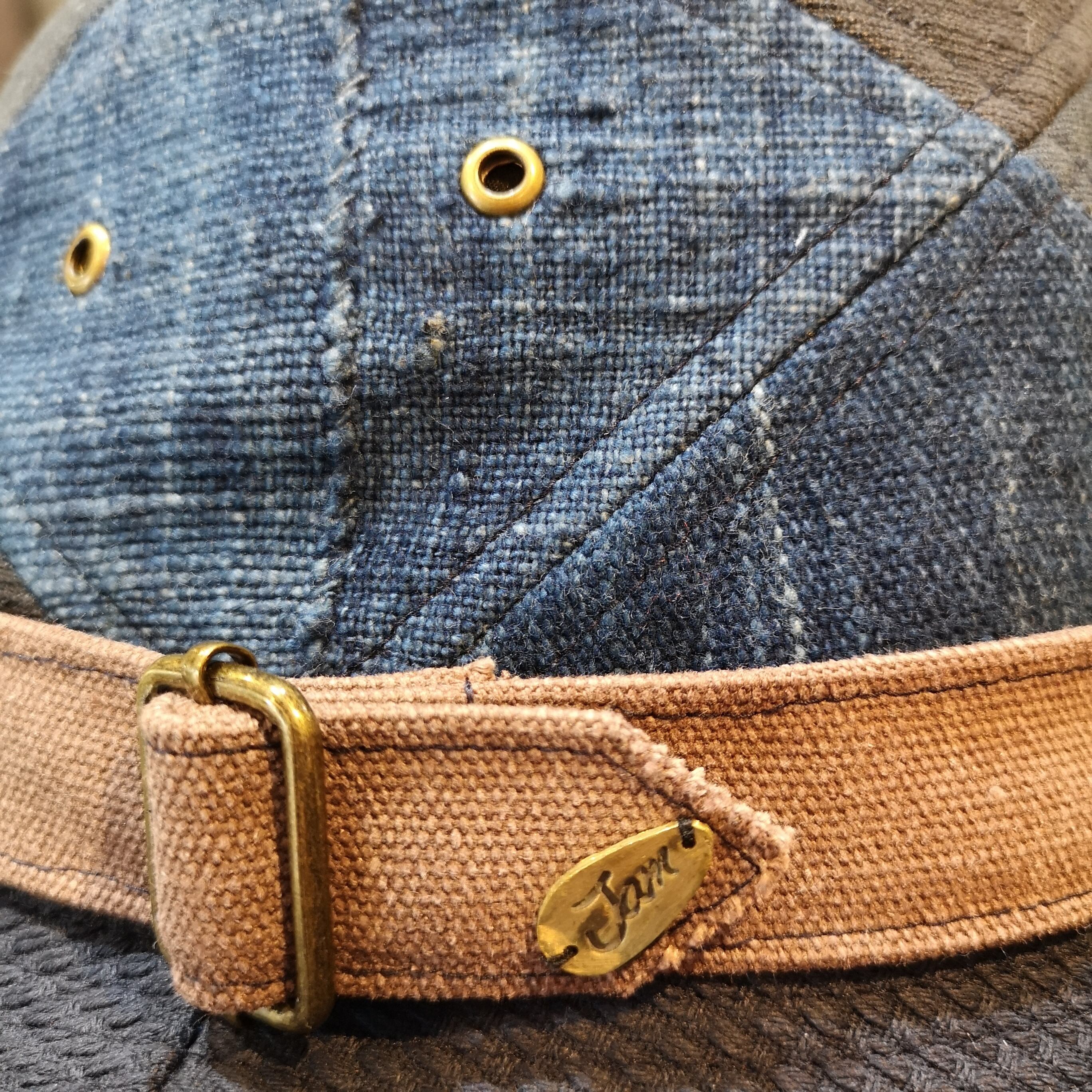 藍染古布パッチワーク手縫いハット 藍染古布パッチワーク手縫いハット パッチワークの帽子・フリー