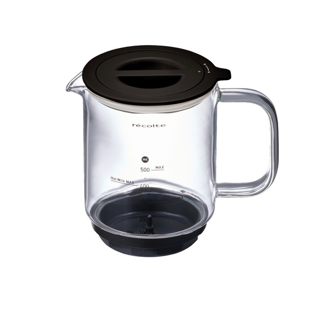 レコルト ホットチョコ ＆ ミルクフォーマー用ガラスカップセット(BK) / RMT-3GPST(BK)（対応型番:RMT-3）