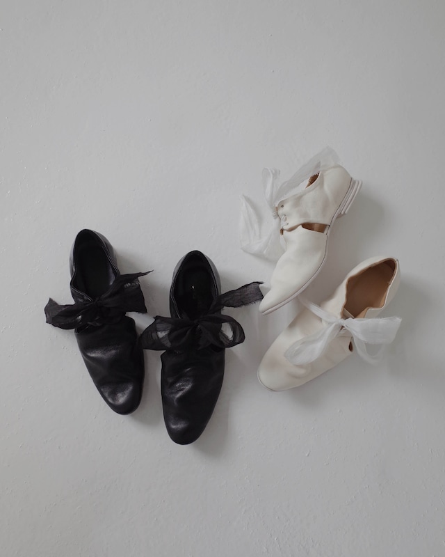 Ribbon Strap Soft Leather Flats