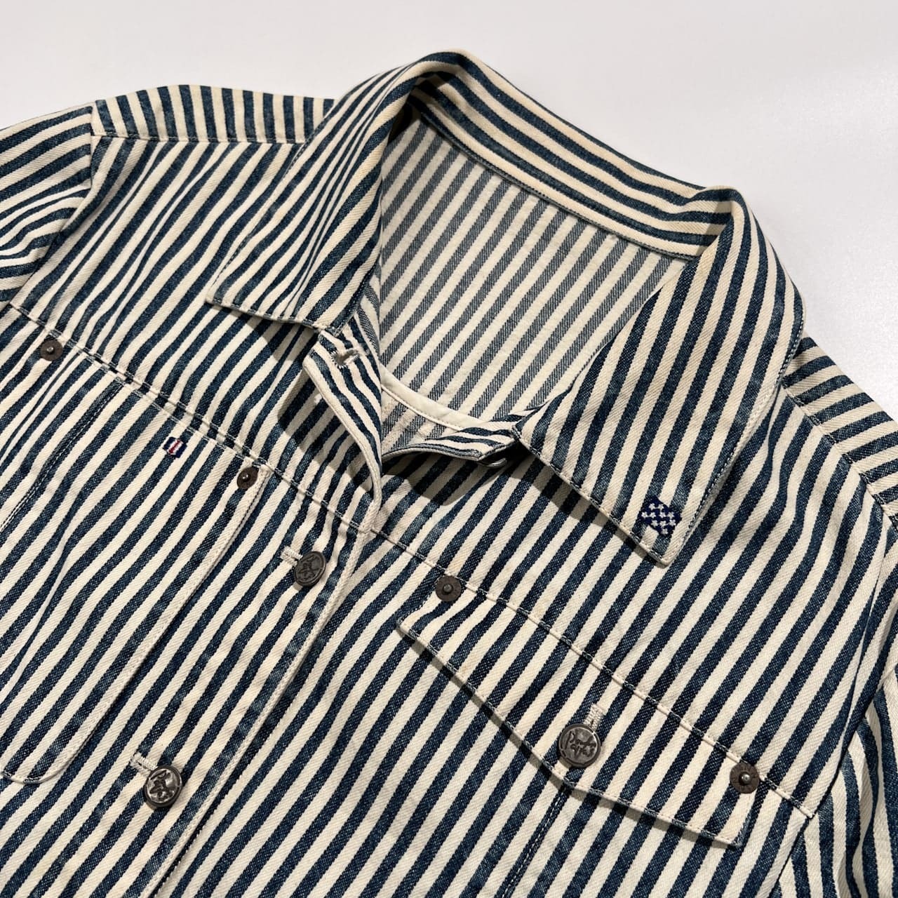 Mademoiselle NONNON マドモアゼルノンノン ヒッコリー デニム ジャケット ジージャン /パパス/日本製