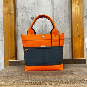 当店人気No.1.▽Bi Color Tote "M"【オレンジ×テツ紺】