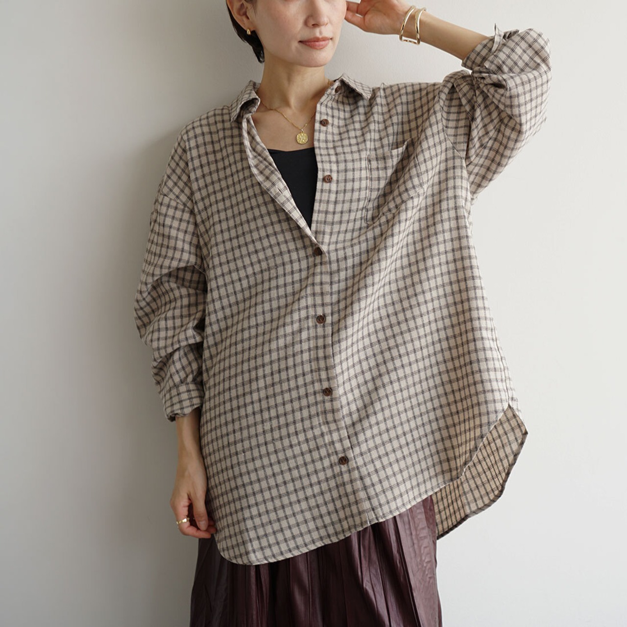 ソフトコットントラッドチェックシャツ　TS630059