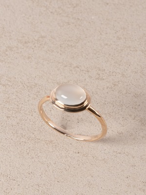 K10 Stepped Bezel Ring - white moon stone