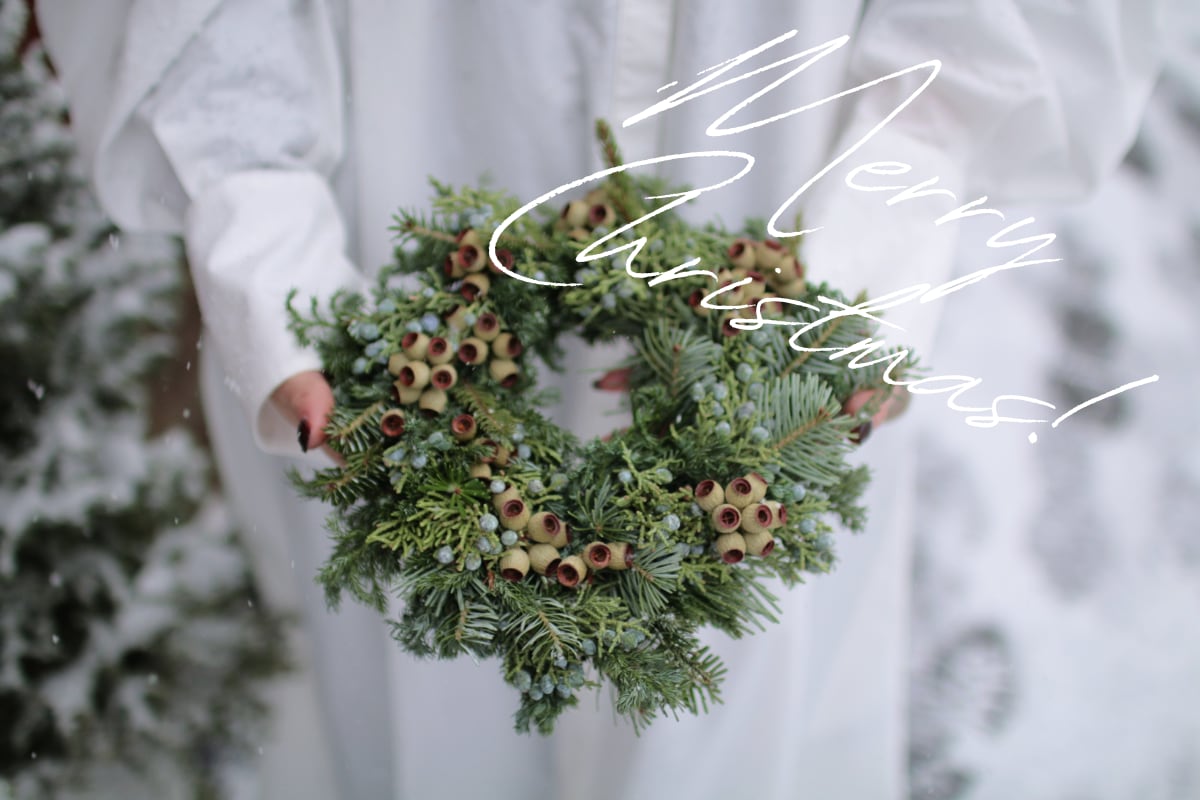 Evergreen Swag|針葉樹と木の実のリース S