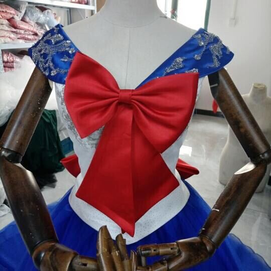 輝きな光彩を放つ きらきらカラードレス ネイビー フレアスカート ミニ  