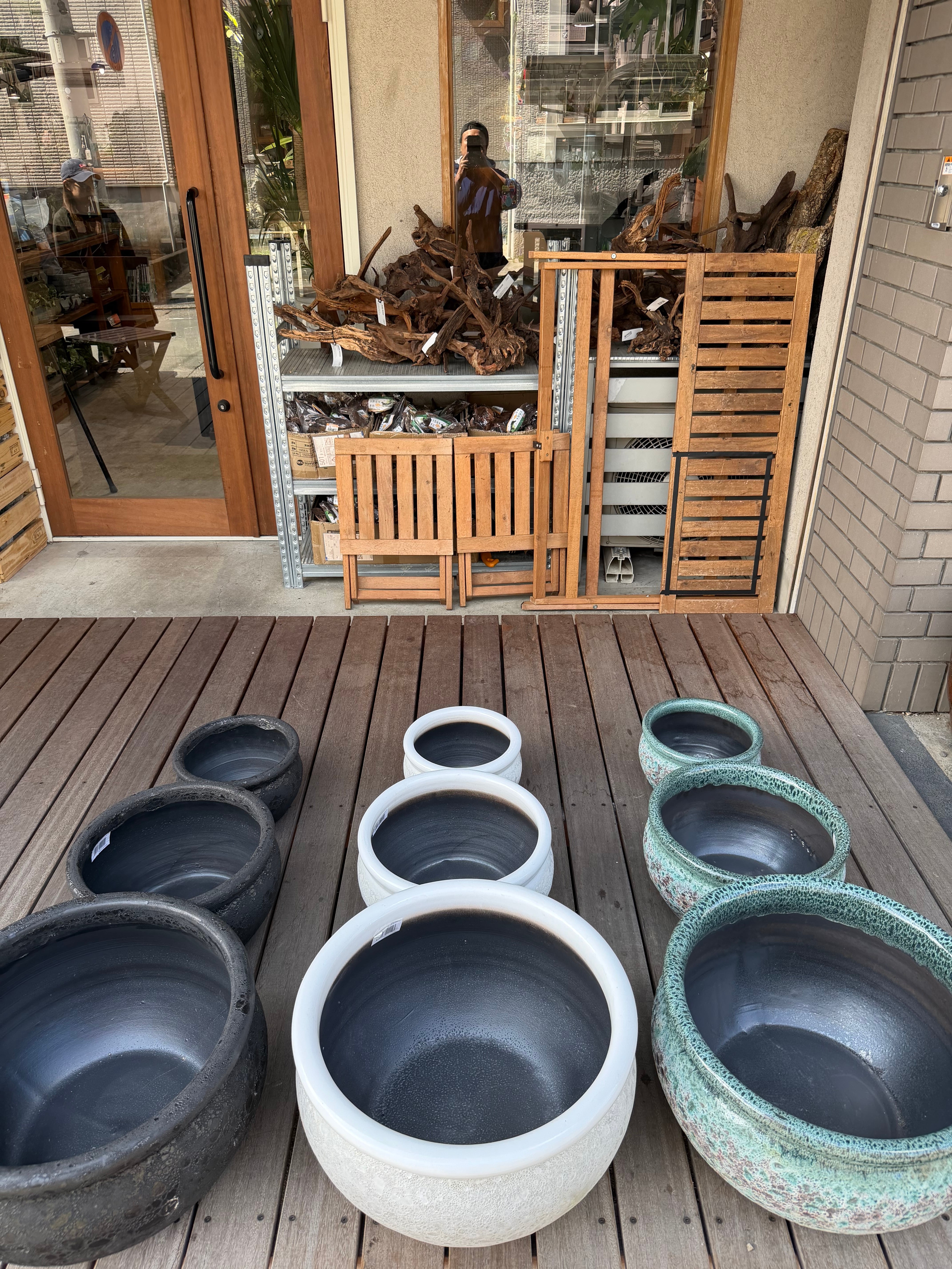 睡蓮鉢 睡蓮鉢、小サイズ、送料無料】オリジナル睡蓮鉢！外側柄つき！内側黒