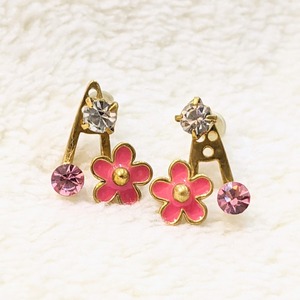 vintage pierce -flower stones- many ways to attach