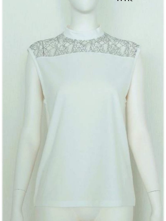 【SALE】433. Boutique Ordinary / ブティークオーディナリー　Lace Switch Sleeveless Pullover (ホワイト／ブラック)  (BO26-504T)