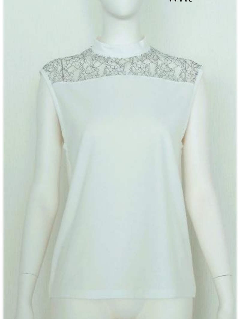 【SALE】433. Boutique Ordinary / ブティークオーディナリー Lace Switch Sleeveless Pullover (ホワイト/ブラック) (BO26-504T)