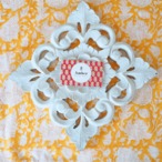 ブロックプリント生地【50cm単位】インド綿 花柄 黄色×白 #13315-YL2