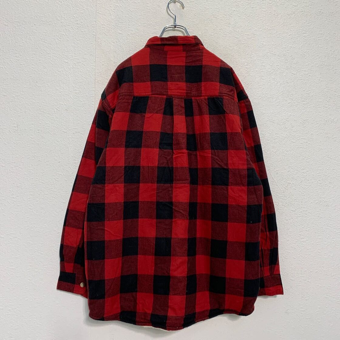RED HEAD 裏ボア 長袖 チェック ネルシャツ L レッド ブラック シャツ 