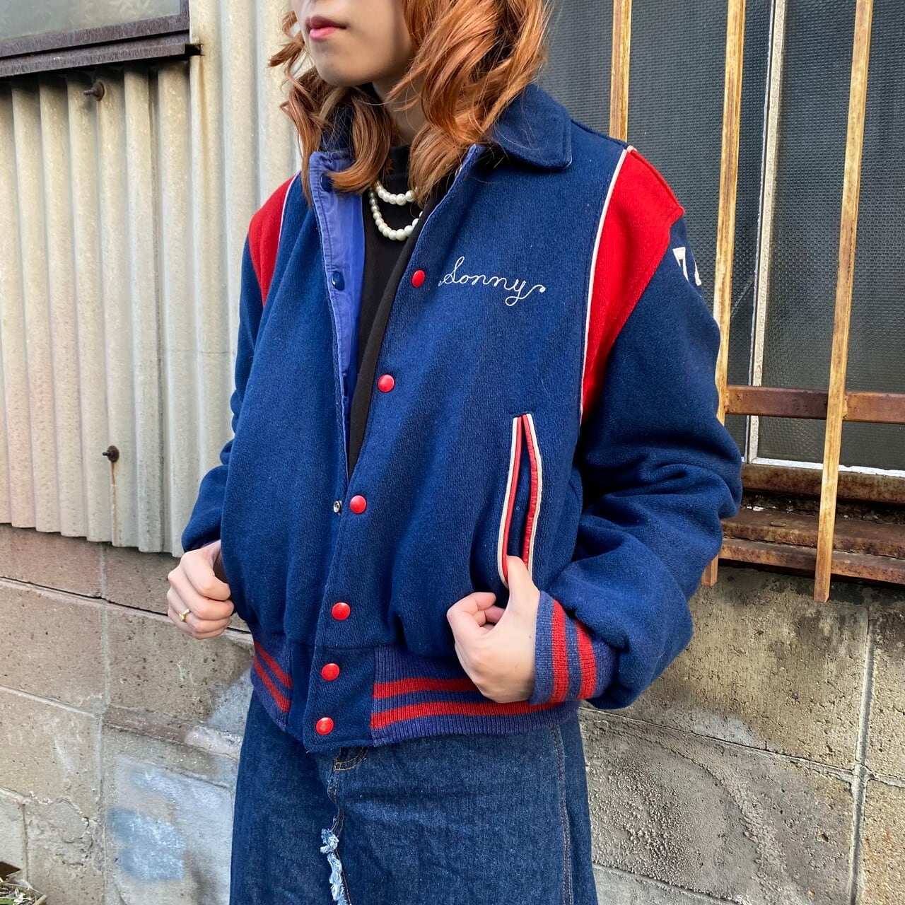 絶品 ワッペン付きブルゾン メンズ Xl カーキ アウター アウター