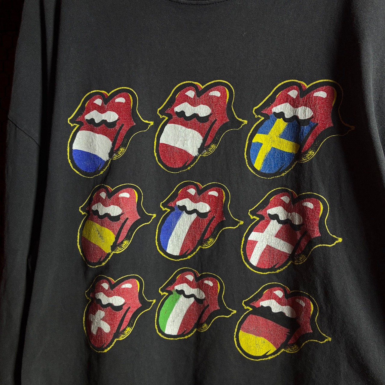 The Rolling Stones ロンTee バンド　フェードブラックローリングストーンズ