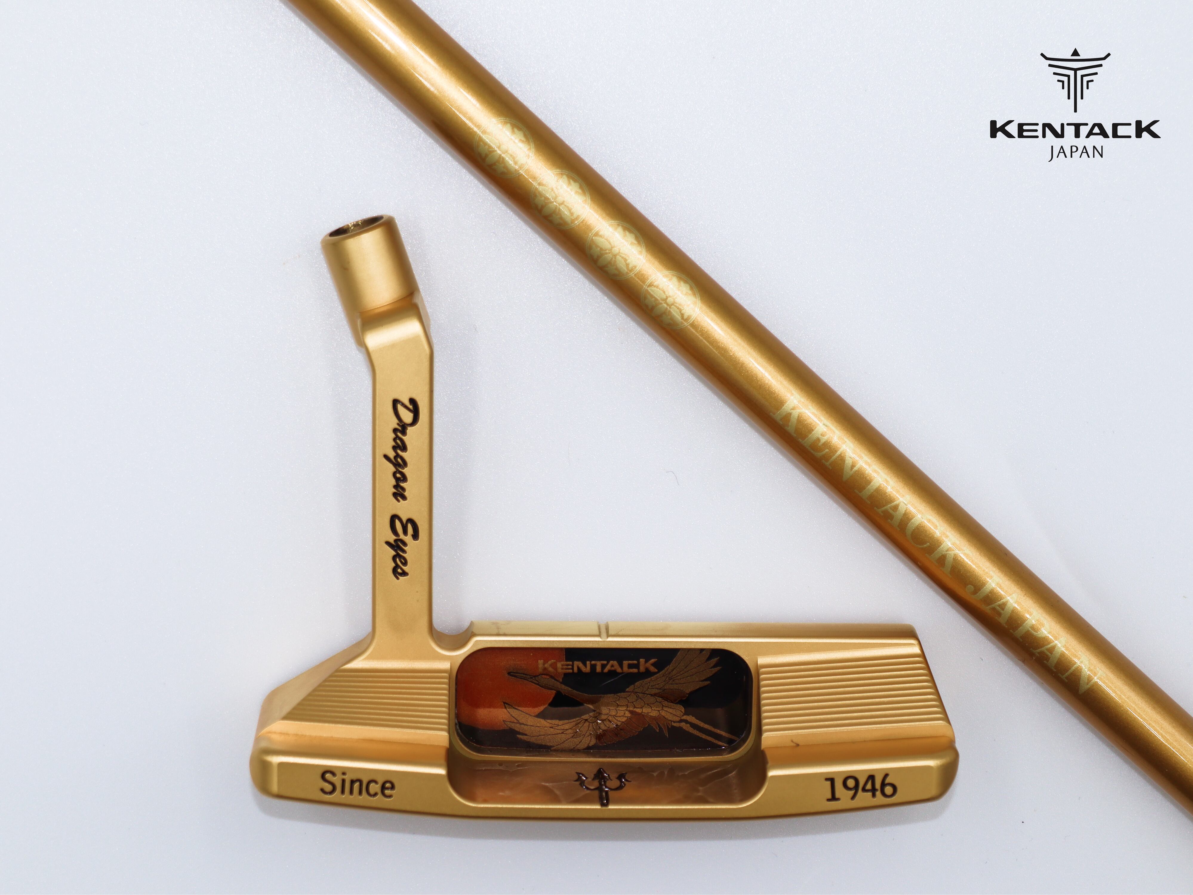 #167 Dragon Eyes 24Kゴールドパター(鶴と月)_4家紋シャフト